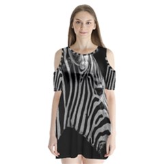 Zebra 3 Shoulder Cutout Velvet  One Piece from ArtsNow.com