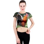 Rooster Crew Neck Crop Top