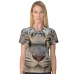 White Tiger 2 Women s V-Neck Sport Mesh Tee