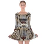 White Tiger 2 Long Sleeve Skater Dress