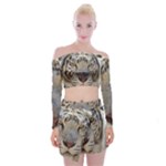White Tiger 2 Off Shoulder Top with Skirt Set