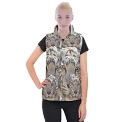 White Tiger 2 Women s Button Up Puffer Vest from ArtsNow.com
