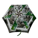 White Tiger Mini Folding Umbrella