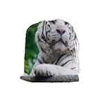 White Tiger Drawstring Pouch (Large)