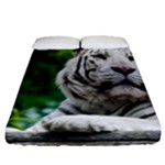White Tiger Fitted Sheet (California King Size)
