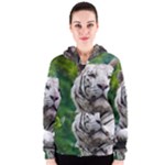 White Tiger Women s Zipper Hoodie