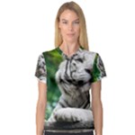 White Tiger Women s V-Neck Sport Mesh Tee
