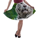 White Tiger A-line Skater Skirt
