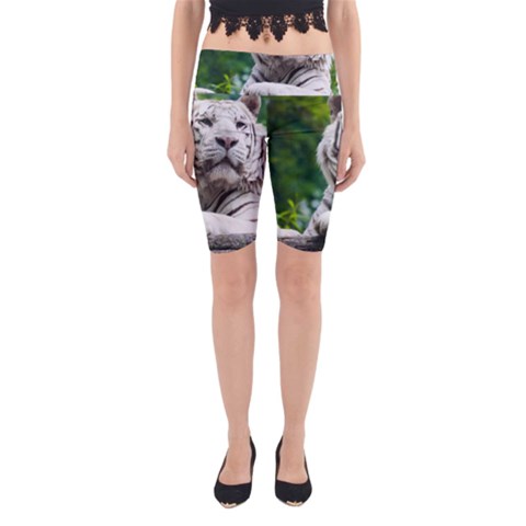 White Tiger Yoga Cropped Leggings from ArtsNow.com