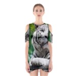 White Tiger Shoulder Cutout One Piece