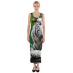 White Tiger Fitted Maxi Dress