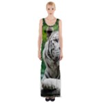 White Tiger Maxi Thigh Split Dress