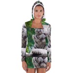 White Tiger Women s Long Sleeve Hooded T-shirt