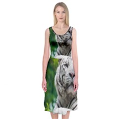 White Tiger Midi Sleeveless Dress from ArtsNow.com