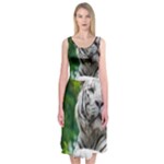 White Tiger Midi Sleeveless Dress