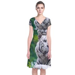 Short Sleeve Front Wrap Dress 