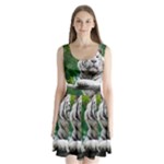 White Tiger Split Back Mini Dress 