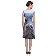 Short Sleeve Front Wrap Dress 