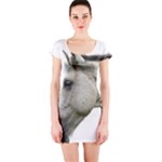 White Horse Short Sleeve Bodycon Dress