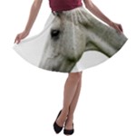 White Horse A-line Skater Skirt