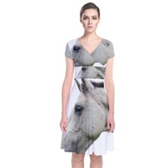 Short Sleeve Front Wrap Dress 