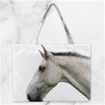 White Horse Medium Zipper Tote Bag