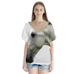 V-Neck Flutter Sleeve Top 
