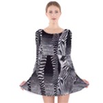 Zebra Long Sleeve Velvet Skater Dress