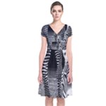 Zebra Short Sleeve Front Wrap Dress
