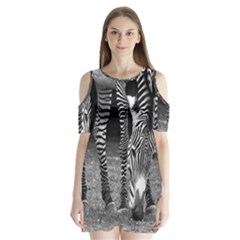 Zebra Shoulder Cutout Velvet  One Piece from ArtsNow.com
