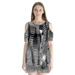 Zebra Shoulder Cutout Velvet  One Piece