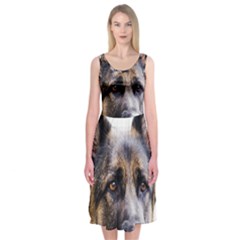 German Shepherd Dog Midi Sleeveless Dress from ArtsNow.com