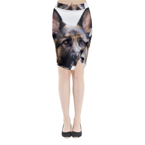 German Shepherd Dog Midi Wrap Pencil Skirt from ArtsNow.com