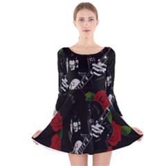 Long Sleeve Velvet Skater Dress 