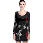 Slash Long Sleeve Velvet Bodycon Dress