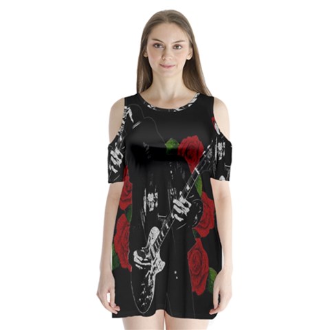 Slash Shoulder Cutout Velvet  One Piece from ArtsNow.com
