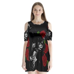Slash Shoulder Cutout Velvet  One Piece from ArtsNow.com