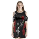 Shoulder Cutout Velvet One Piece 