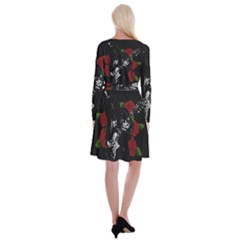 Long Sleeve Velvet Front Wrap Dress 
