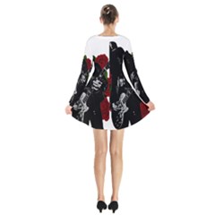 Long Sleeve Velvet V-neck Dress 