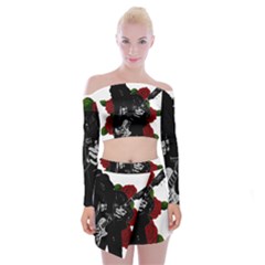 Off Shoulder Top with Mini Skirt Set 