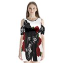 Shoulder Cutout Velvet One Piece 