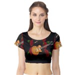 Puli dog - Slash  Short Sleeve Crop Top (Tight Fit)