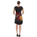 Short Sleeve V-neck Flare Dress 