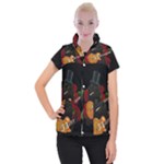 Puli dog - Slash  Women s Button Up Puffer Vest