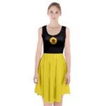 yellow black sunflower Racerback Midi Dress