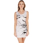 Black & White Ash Tribal Pattern Bodycon Dress