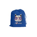 Cat_i_love_usa Drawstring Pouch (Small)