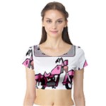 Biker Babe Short Sleeve Crop Top