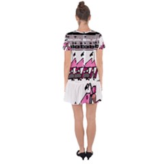 Drop Hem Mini Chiffon Dress 
